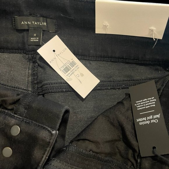 NWT Ann Taylor High Rise "The Skinny Black Jean". SIZE 12 - Picture 3 of 6